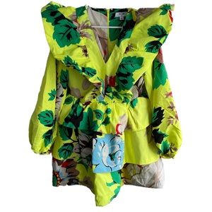 New! Christoper John Rogers Target Floral Long Sleeve Ruffle Dress